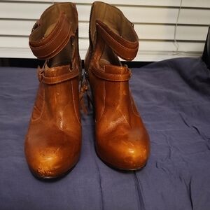 Anthropologie Tan Heeled Boots